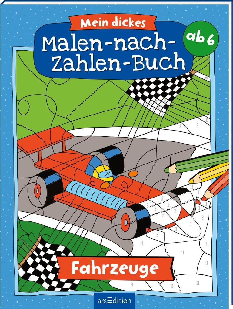 Produktbild: Mein dickes Malen-nach-Zahlen-Buch - Fahrzeuge