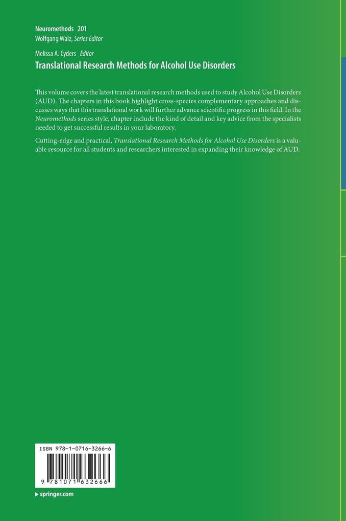 Weitere Ansicht: Translational Research Methods for Alcohol Use Disorders
