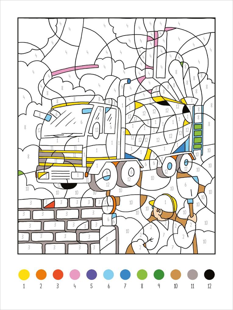 Weitere Ansicht: Mein dickes Malen-nach-Zahlen-Buch - Fahrzeuge