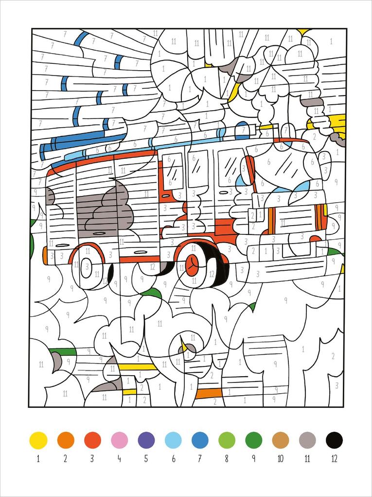 Weitere Ansicht: Mein dickes Malen-nach-Zahlen-Buch - Fahrzeuge