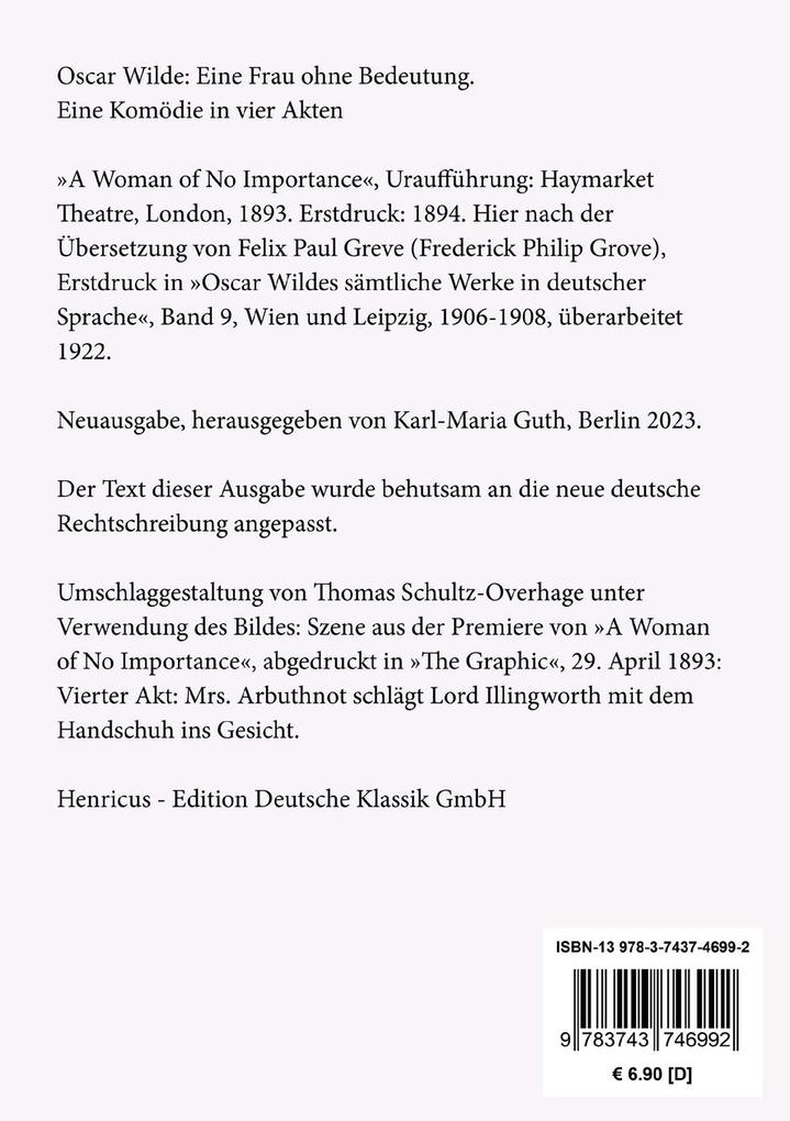 Weitere Ansicht: Eine Frau ohne Bedeutung | Oscar Wilde