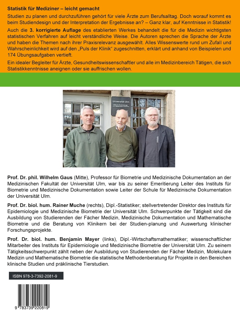 Weitere Ansicht: Medizinische Statistik | Wilhelm Gaus, Rainer Muche, Benjamin Mayer