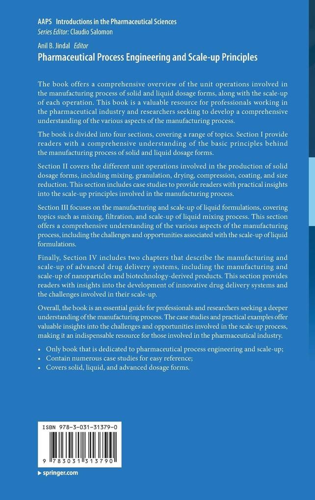 Weitere Ansicht: Pharmaceutical Process Engineering and Scale-up Principles