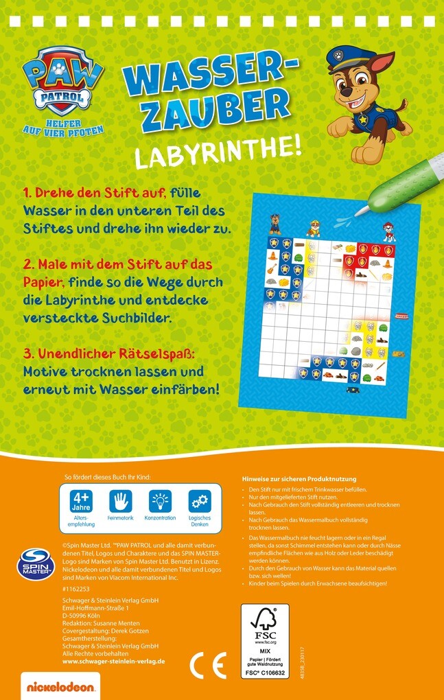 Weitere Ansicht: PAW Patrol Wasserzauber | Labyrinthe. Einfach mit Wasser malen!
