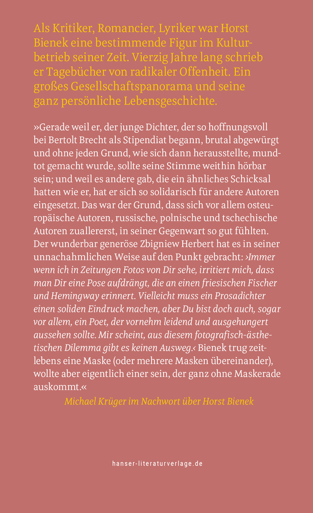Weitere Ansicht: Es gibt nur die Kunst, die Liebe und den Tod. Dazwischen gibt es nichts | Horst Bienek