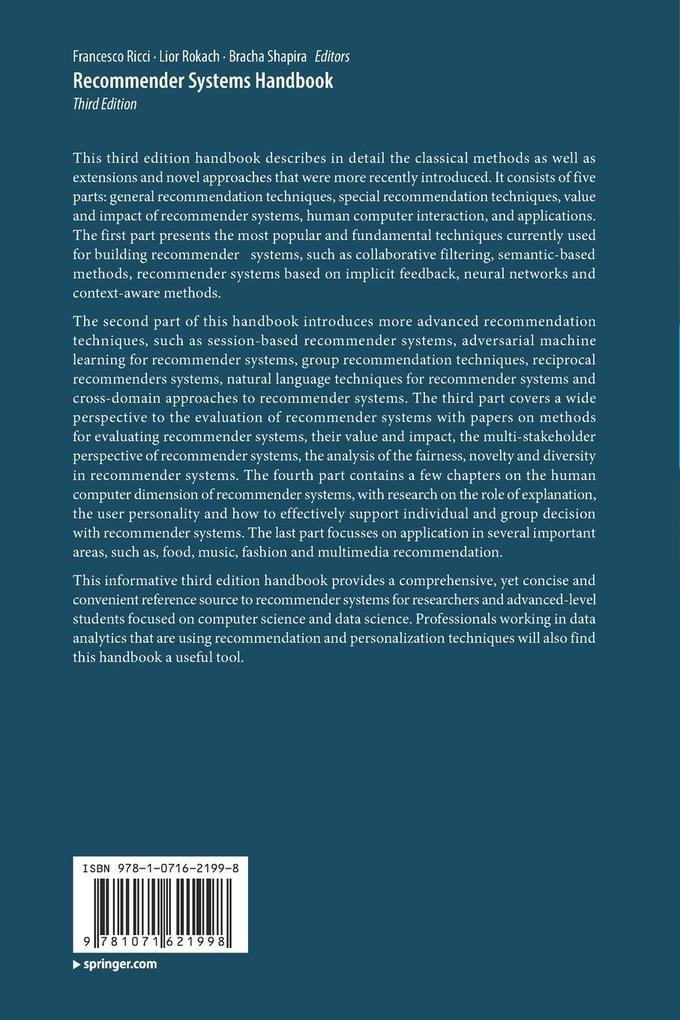 Weitere Ansicht: Recommender Systems Handbook