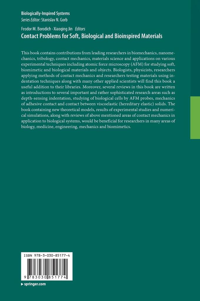 Weitere Ansicht: Contact Problems for Soft, Biological and Bioinspired Materials