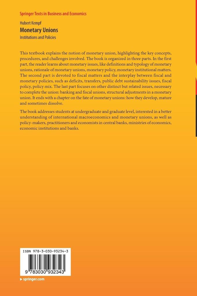 Weitere Ansicht: Monetary Unions | Hubert Kempf