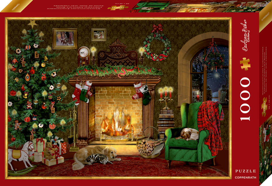 Produktbild: Puzzle - Weihnachtliches Kaminzimmer
