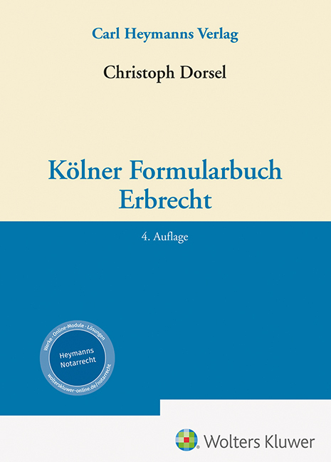Produktbild: Kölner Formularbuch Erbrecht