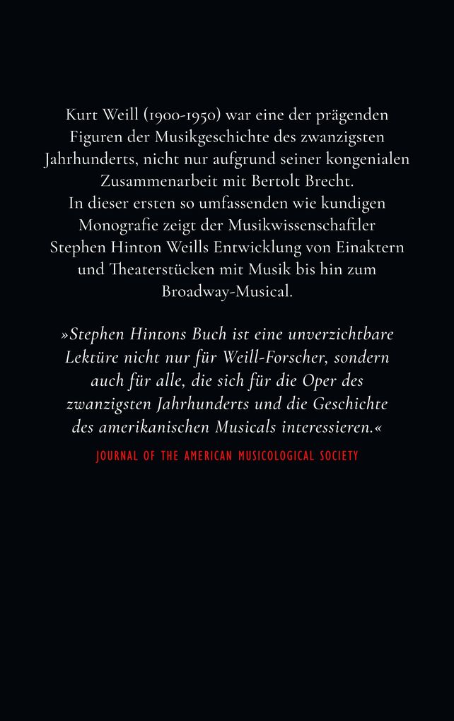 Weitere Ansicht: Kurt Weills Musiktheater | Stephen Hinton