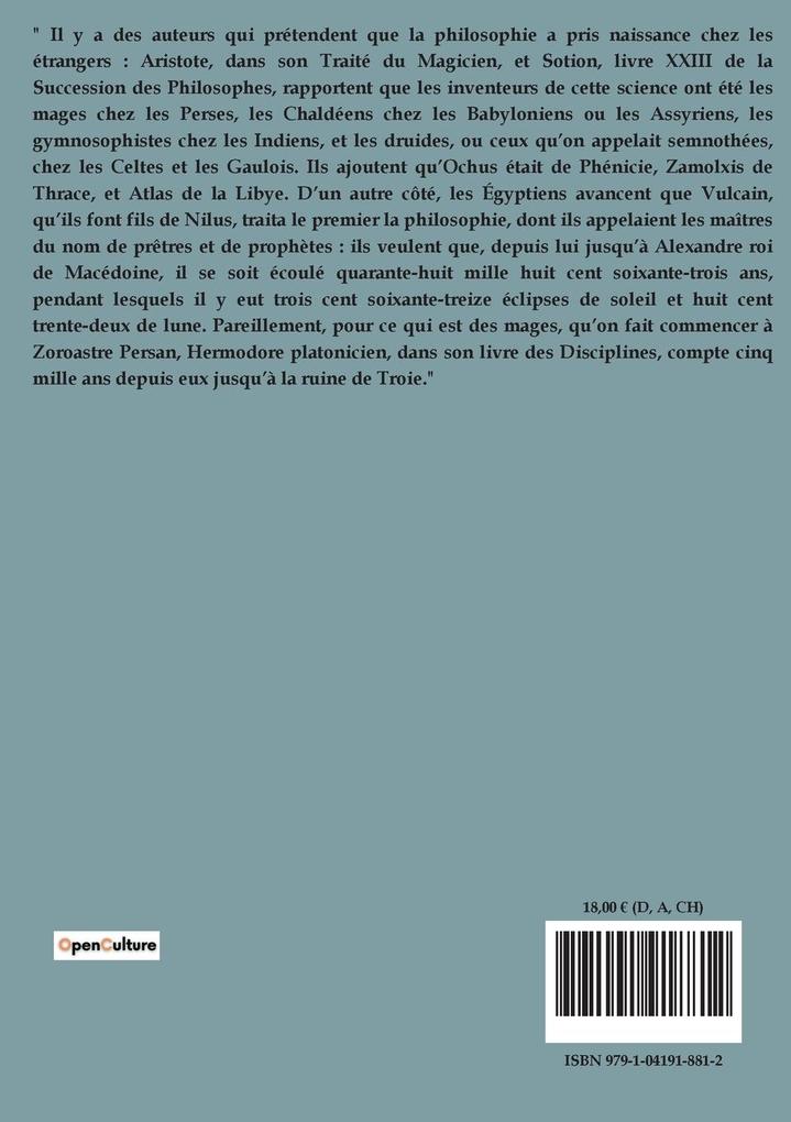 Weitere Ansicht: Vies, doctrines et sentences des philosophes illustres | Diogène Laërce