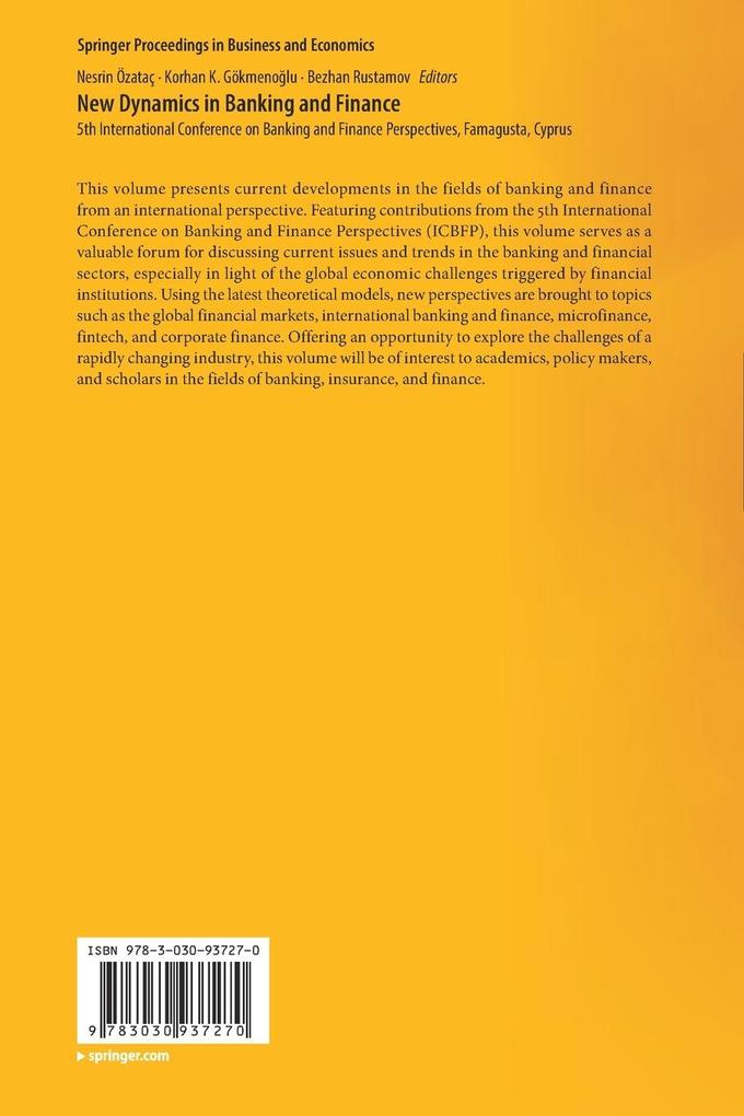 Weitere Ansicht: New Dynamics in Banking and Finance