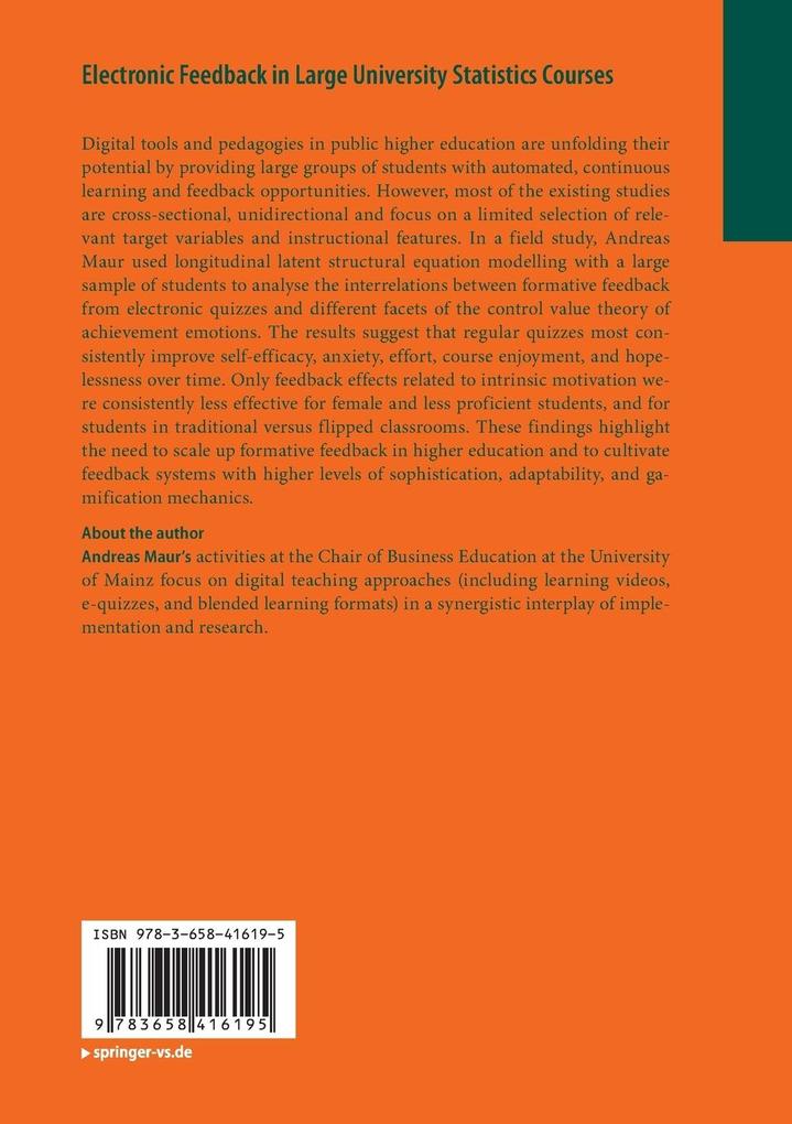 Weitere Ansicht: Electronic Feedback in Large University Statistics Courses | Andreas Maur