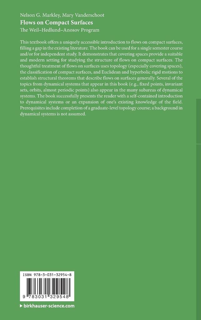 Weitere Ansicht: Flows on Compact Surfaces | Nelson G. Markley, Mary Vanderschoot