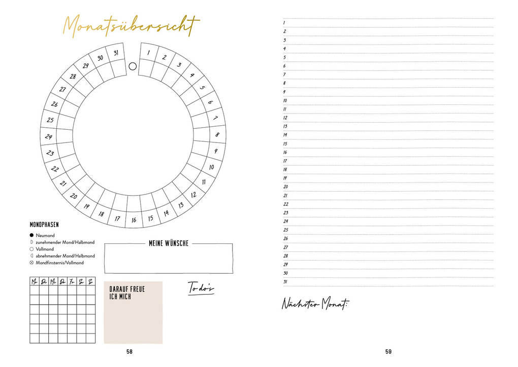Weitere Ansicht: Mein Mondphasen-Journal