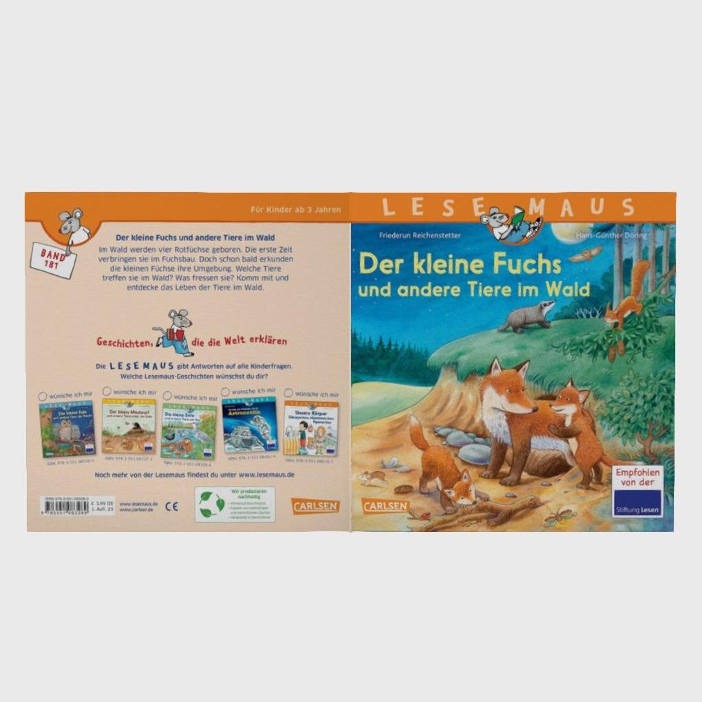Weitere Ansicht: LESEMAUS 181: Der kleine Fuchs und andere Tiere im Wald | Friederun Reichenstetter