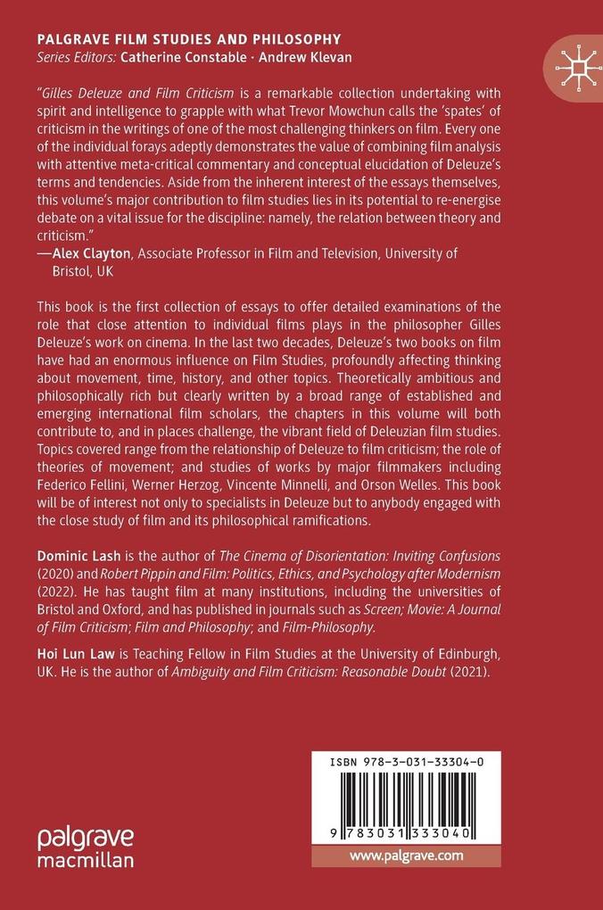 Weitere Ansicht: Gilles Deleuze and Film Criticism