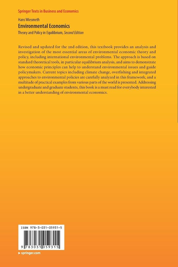 Weitere Ansicht: Environmental Economics | Hans Wiesmeth