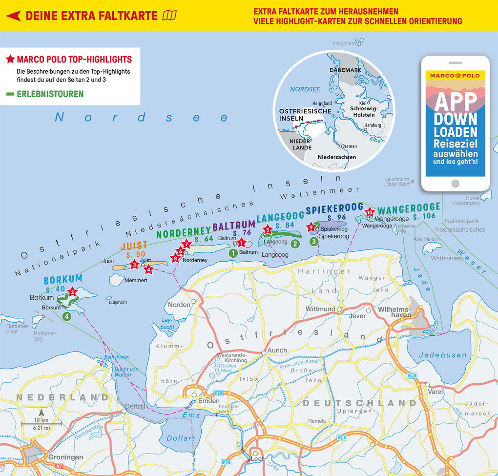 Weitere Ansicht: MARCO POLO Reiseführer Ostfriesische Inseln, Baltrum, Borkum, Juist, Langeoog, Norderney, Spiekeroog, Wangerooge | Klaus Bötig, Volker Kühn