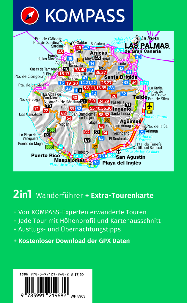 Weitere Ansicht: KOMPASS Wanderführer Gran Canaria, 75 Touren mit Extra-Tourenkarte | Peter Mertz