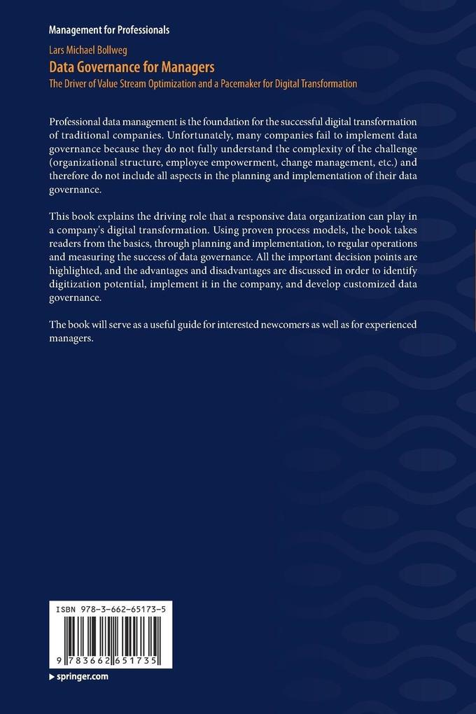 Weitere Ansicht: Data Governance for Managers | Lars Michael Bollweg