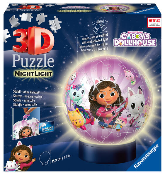 Produktbild: 3D Puzzle Nachtlicht Gabby's Dollhouse