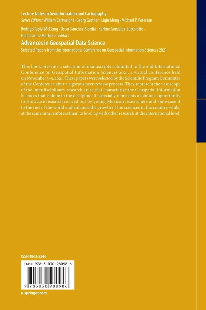 Weitere Ansicht: Advances in Geospatial Data Science