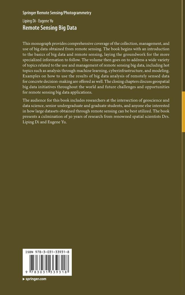 Weitere Ansicht: Remote Sensing Big Data | Liping Di, Eugene Yu