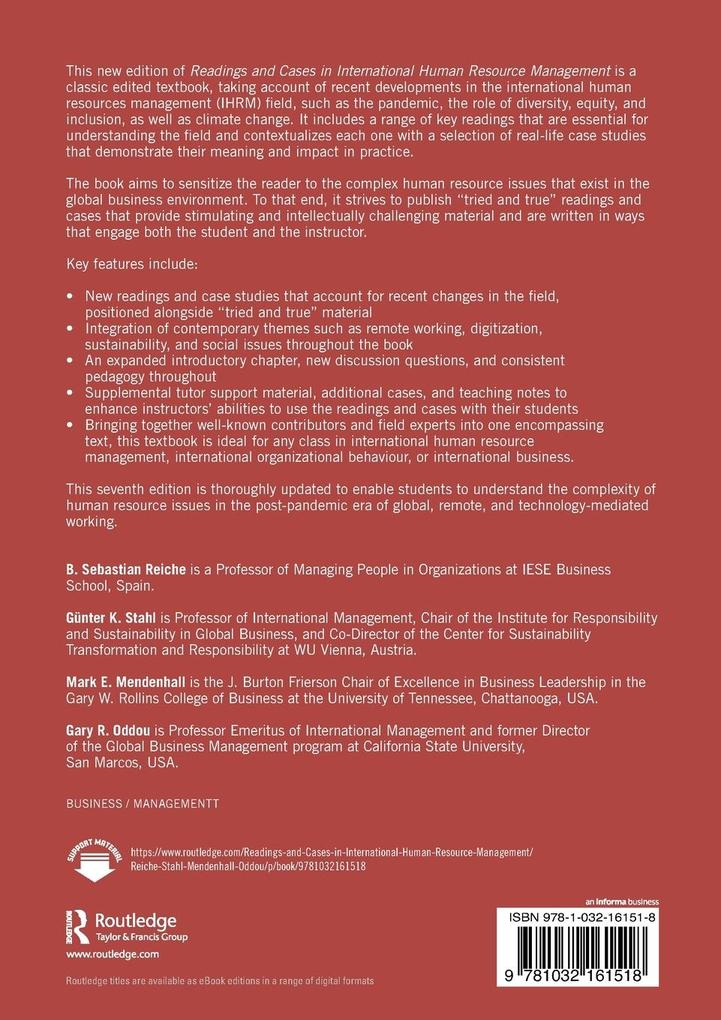 Weitere Ansicht: Readings and Cases in International Human Resource Management