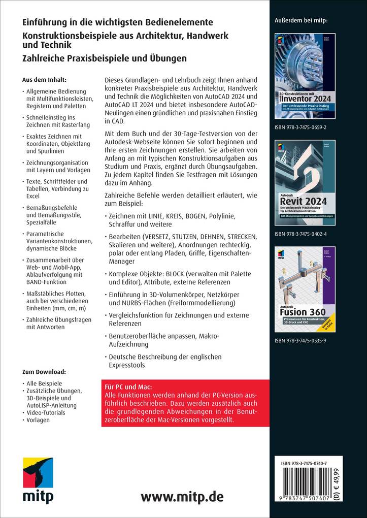 Weitere Ansicht: AutoCAD 2024 und AutoCAD LT 2024 für Ingenieure und Architekten | Detlef Ridder