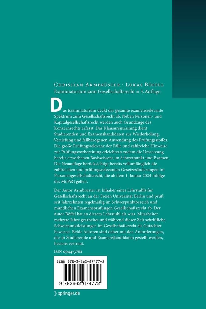 Weitere Ansicht: Examinatorium zum Gesellschaftsrecht | Christian Armbrüster, Lukas Böffel