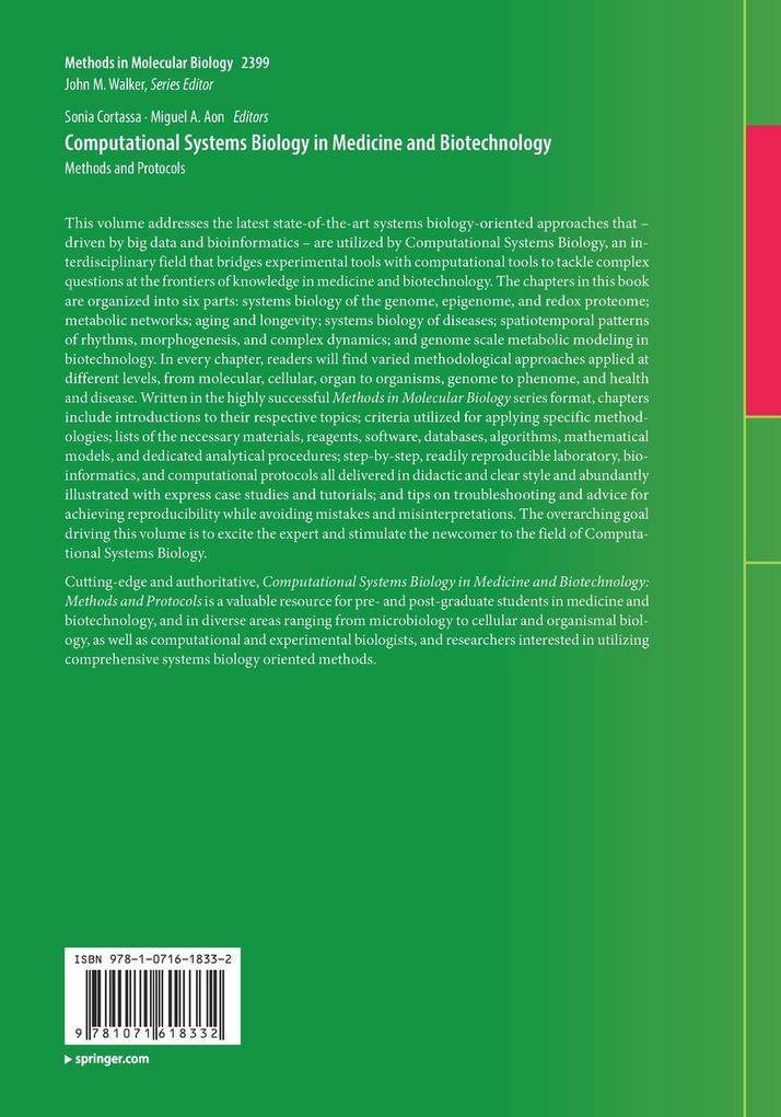 Weitere Ansicht: Computational Systems Biology in Medicine and Biotechnology