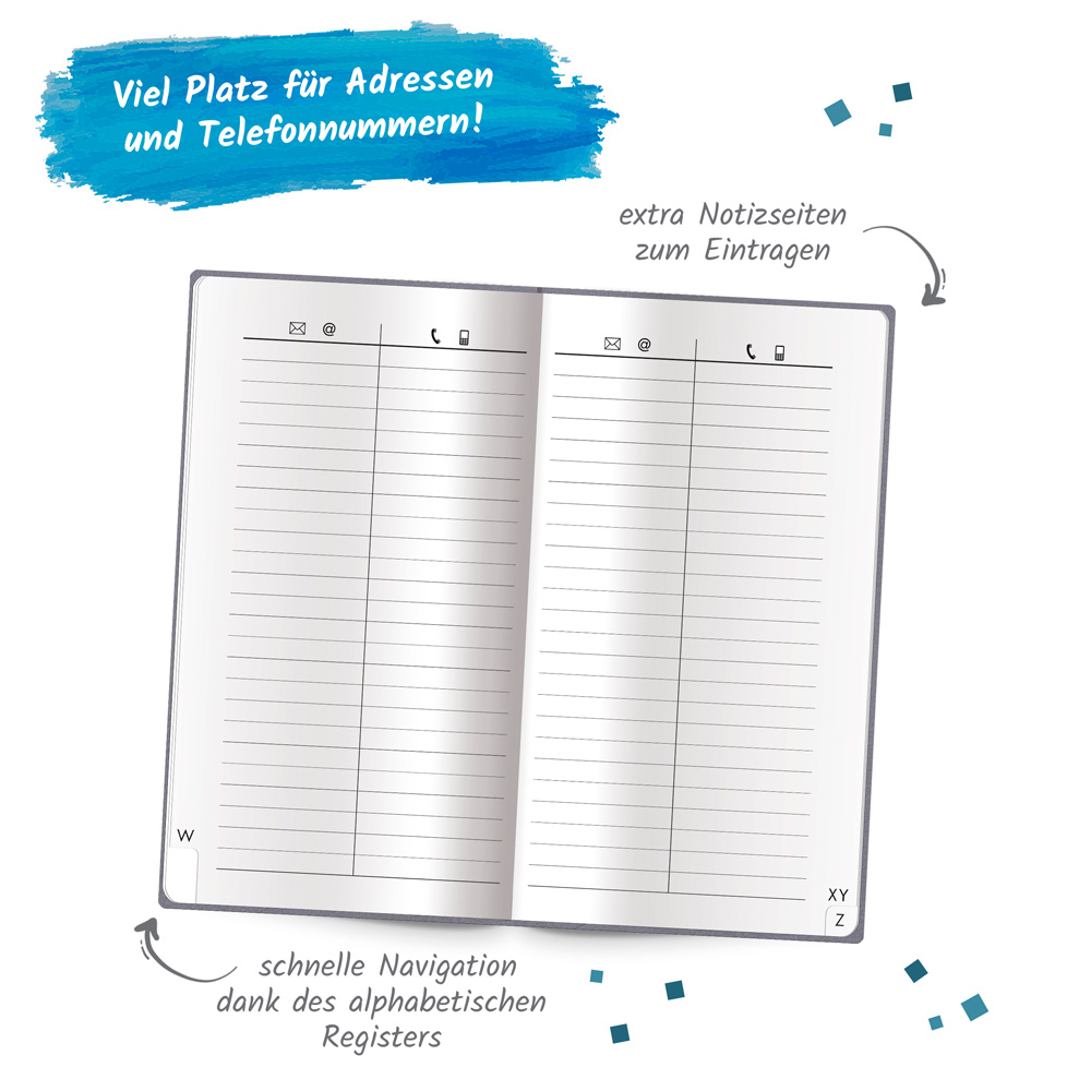 Weitere Ansicht: Trötsch Adressbuch Soft Touch Slim Anthrazit