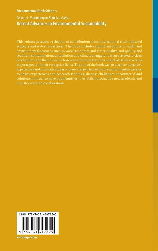 Weitere Ansicht: Recent Advances in Environmental Sustainability