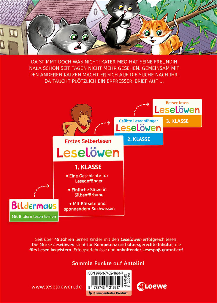 Weitere Ansicht: Leselöwen 1. Klasse - Die Katzen-Detektive (Großbuchstabenausgabe) | Katja Richert