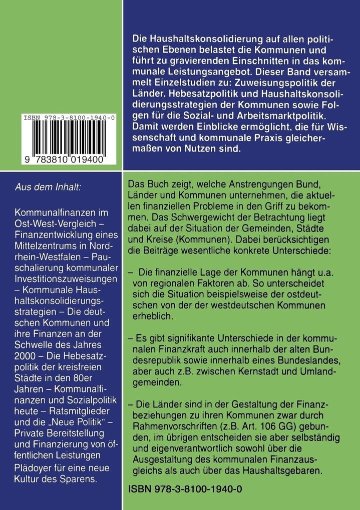 Weitere Ansicht: Kommunalfinanzen im Umbruch