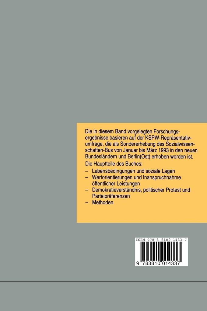 Weitere Ansicht: Ostdeutschland im Wandel: Lebensverhältnisse - politische Einstellungen