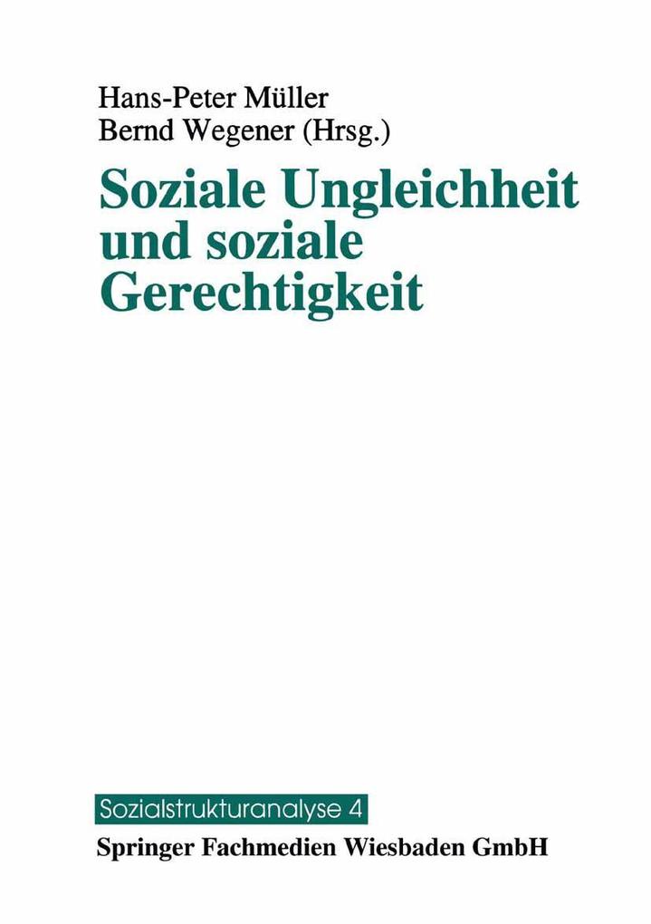 Produktbild: Soziale Ungleichheit und soziale Gerechtigkeit