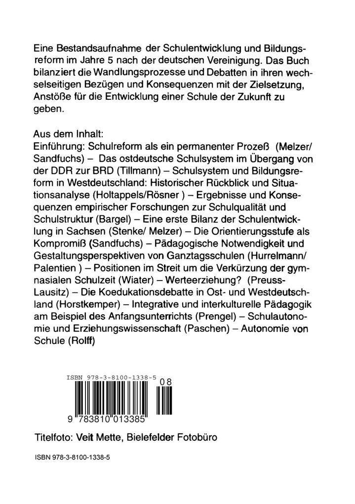 Weitere Ansicht: Schulreform in der Mitte der 90er Jahre