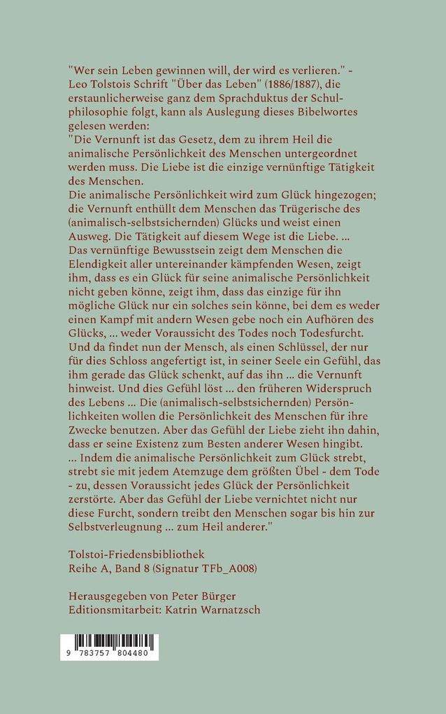 Weitere Ansicht: Über das Leben | Leo N. Tolstoi