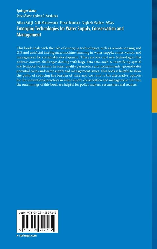 Weitere Ansicht: Emerging Technologies for Water Supply, Conservation and Management