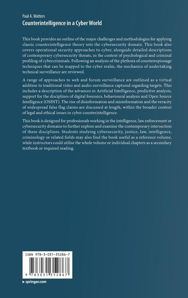 Weitere Ansicht: Counterintelligence in a Cyber World | Paul A. Watters