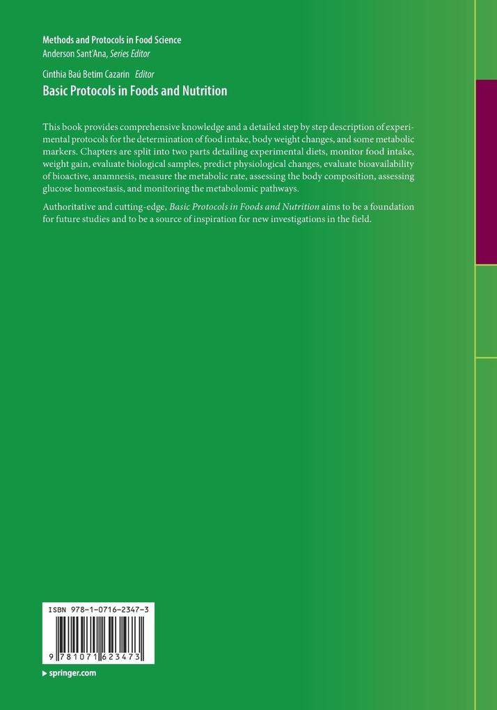 Weitere Ansicht: Basic Protocols in Foods and Nutrition