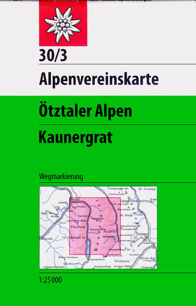 Produktbild: DAV Alpenvereinskarte 30/3 Ötztaler Alpen Kaunergrat 1 : 25 000