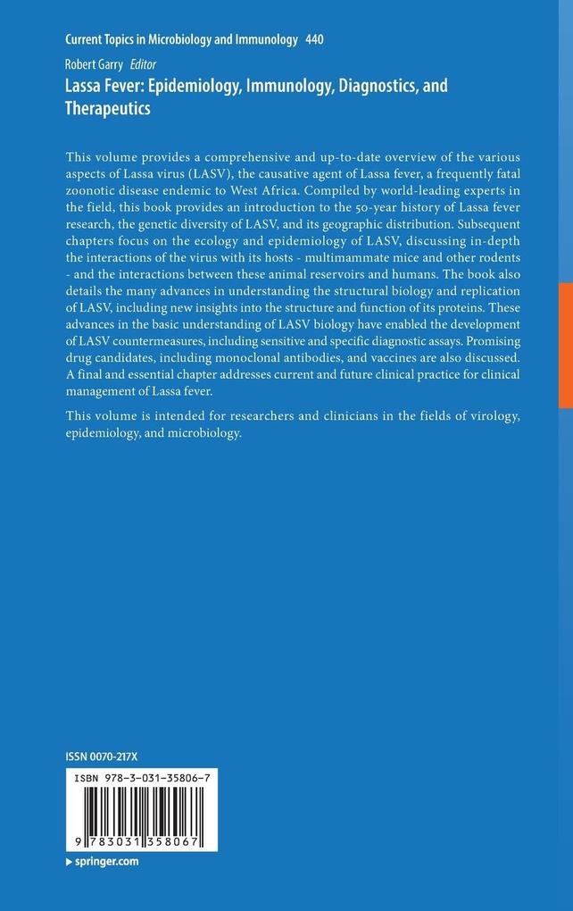 Weitere Ansicht: Lassa Fever: Epidemiology, Immunology, Diagnostics, and Therapeutics