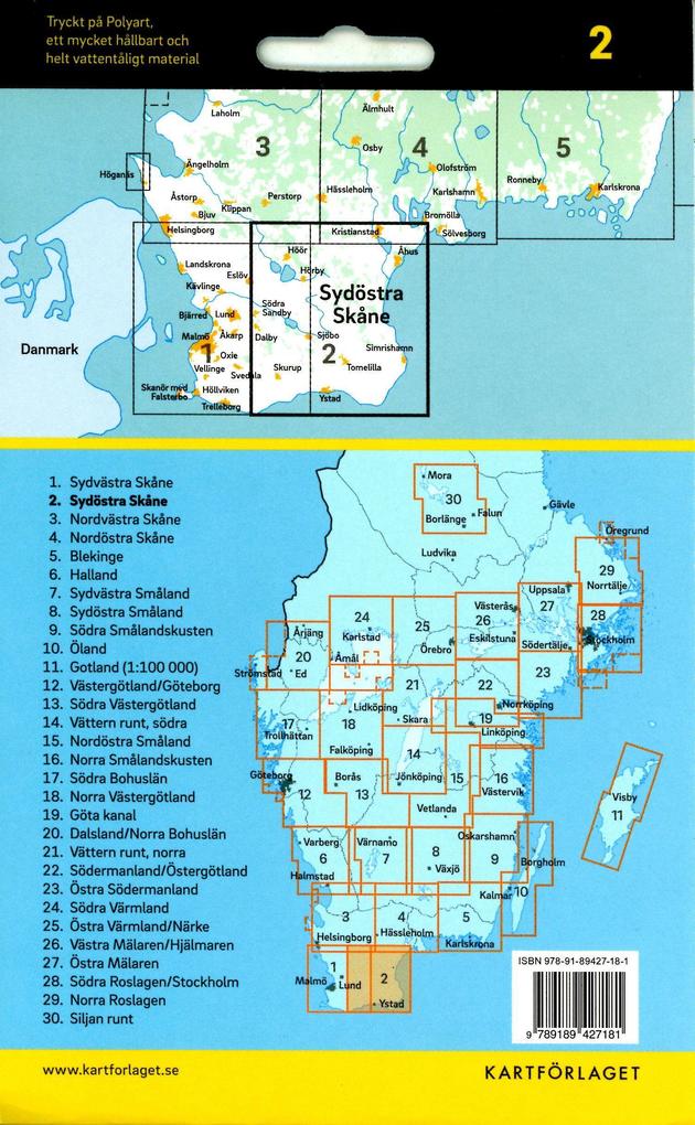 Weitere Ansicht: Cykelkartan Blad 2 Sydöstra Skåne 1:90000
