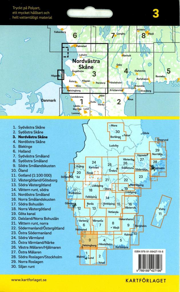 Weitere Ansicht: Cykelkartan Blad 3 Nordvästra Skåne 1:90000