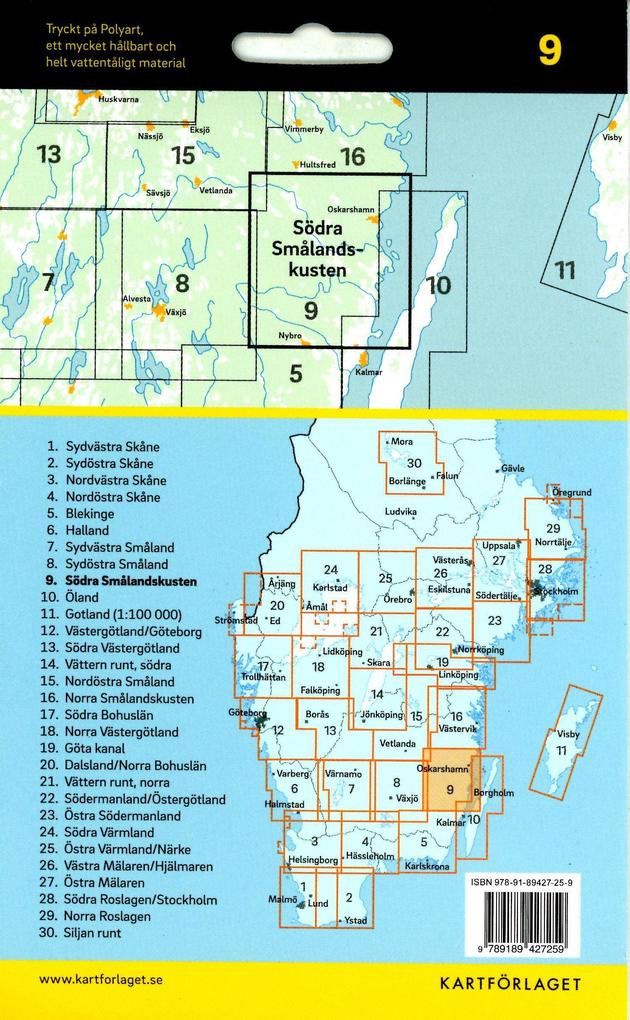 Weitere Ansicht: Cykelkartan Blad 9 Södra Smålandskusten 1:90000