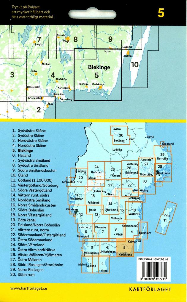 Weitere Ansicht: Cykelkartan Blad 5 Blekinge 1:90000
